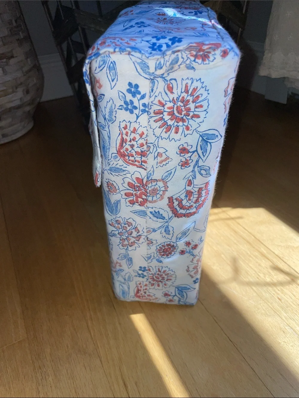 Rachel Zoe Floral King Sheet Set in Red and Blue floral on white background